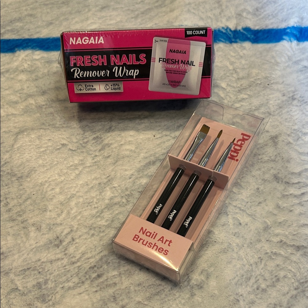 Nails Remover Wrap & Nail Art Brushes Set